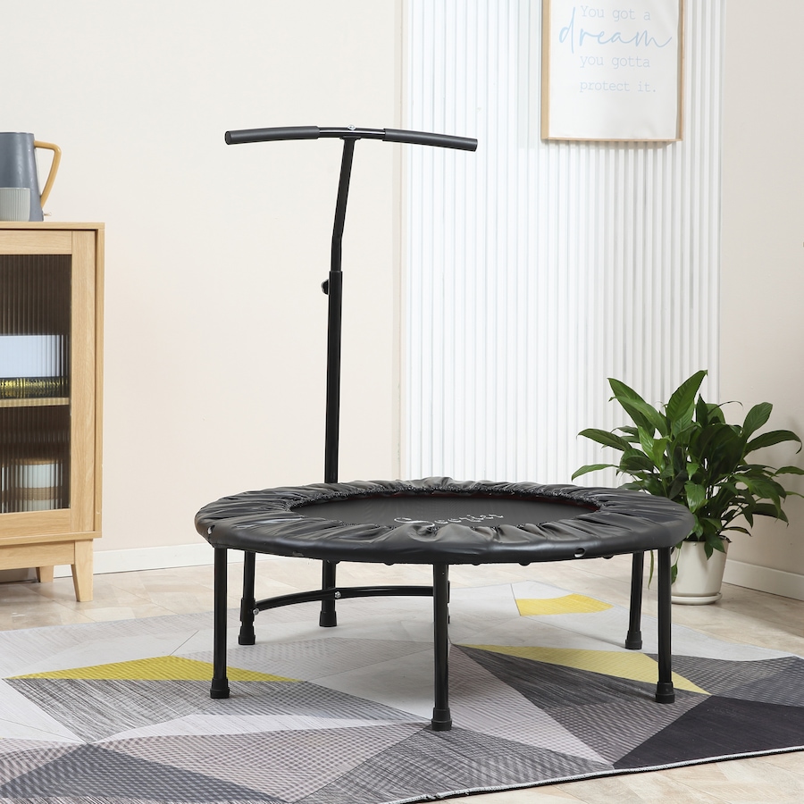 Image 997754_ALTMORE1.jpg, Product 997-754 / Price $79.99, Soozier 39" Mini Exercise Trampoline Indoor Fitness Rebounder w/ Adjustable T-Bar Black from Soozier on TSC.ca's Health & Fitness department