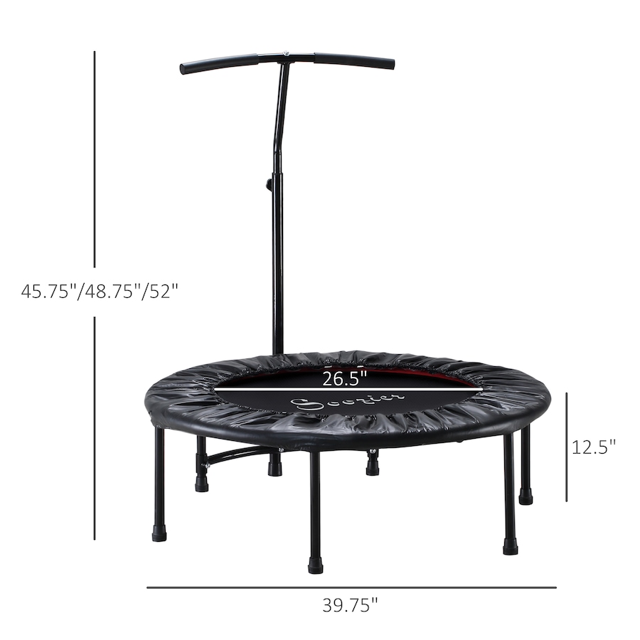 Image 997754_ALTMORE2.jpg, Product 997-754 / Price $79.99, Soozier 39" Mini Exercise Trampoline Indoor Fitness Rebounder w/ Adjustable T-Bar Black from Soozier on TSC.ca's Health & Fitness department