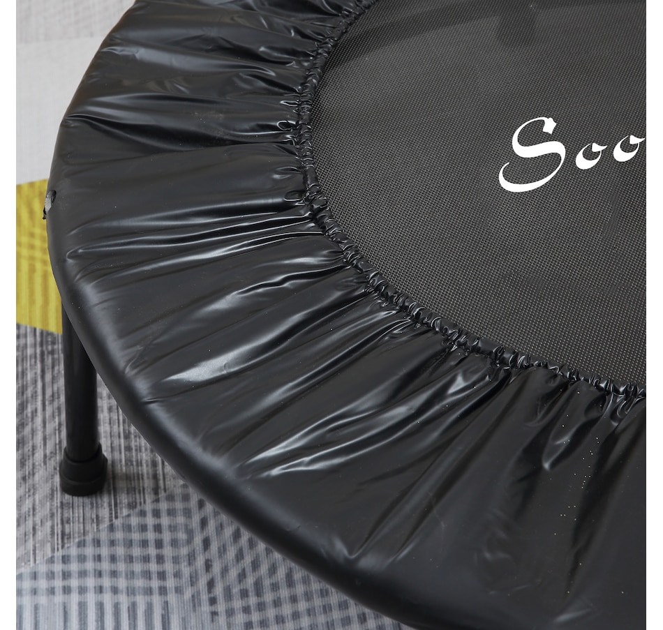 Image 997754_ALTMORE6.jpg, Product 997-754 / Price $66.99, Soozier 39" Mini Exercise Trampoline Indoor Fitness Rebounder w/ Adjustable T-Bar Black from Soozier on TSC.ca's Health & Fitness department
