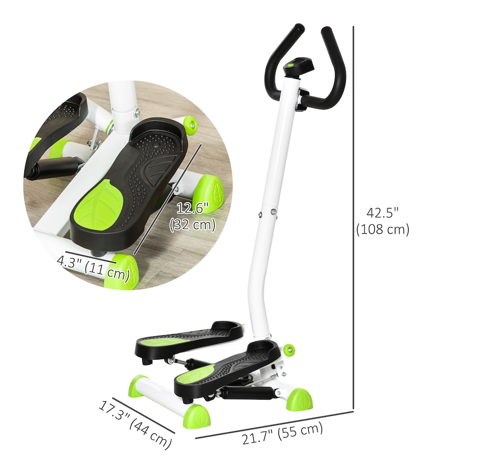 Image 997759_ALTMORE2.jpg, Product 997-759 / Price $109.99, Soozier Twist Stepper Step Machine w/ LCD Monitor, White & Green from Soozier on TSC.ca's Health & Fitness department