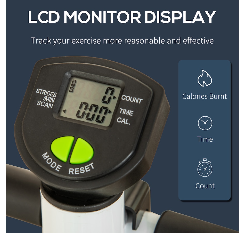 Image 997759_ALTMORE3.jpg, Product 997-759 / Price $109.99, Soozier Twist Stepper Step Machine w/ LCD Monitor, White & Green from Soozier on TSC.ca's Health & Fitness department