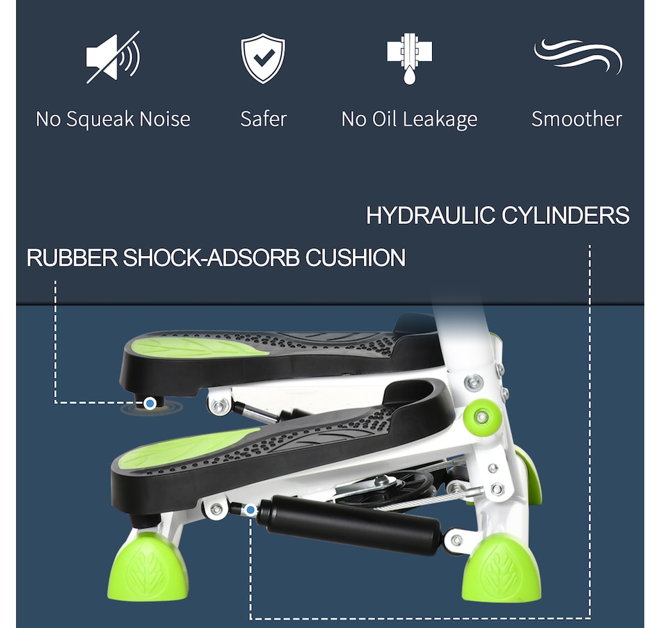 Image 997759_ALTMORE4.jpg, Product 997-759 / Price $109.99, Soozier Twist Stepper Step Machine w/ LCD Monitor, White & Green from Soozier on TSC.ca's Health & Fitness department