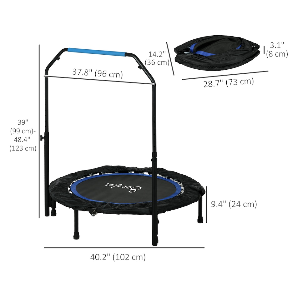 Image 997761_ALTMORE2.jpg, Product 997-761 / Price $94.99, Soozier 40" Rebounder Trampoline for Adult with Adjustable Handle, Blue from Soozier on TSC.ca's Health & Fitness department