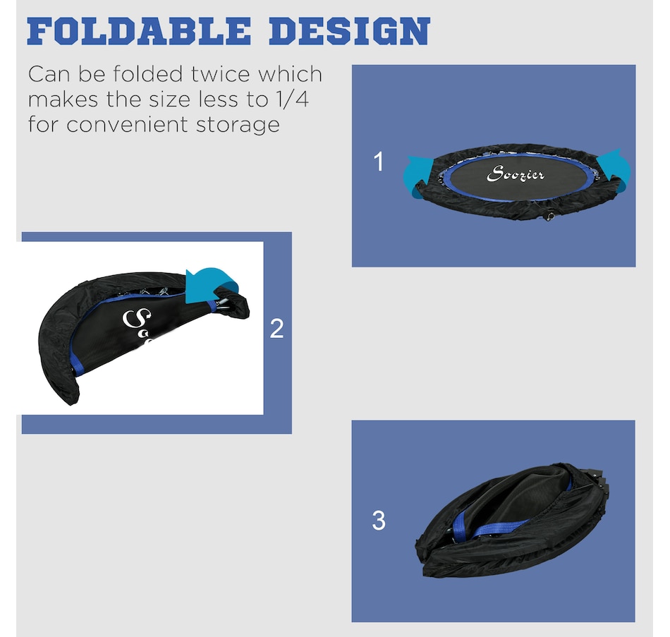 Image 997761_ALTMORE4.jpg, Product 997-761 / Price $94.99, Soozier 40" Rebounder Trampoline for Adult with Adjustable Handle, Blue from Soozier on TSC.ca's Health & Fitness department