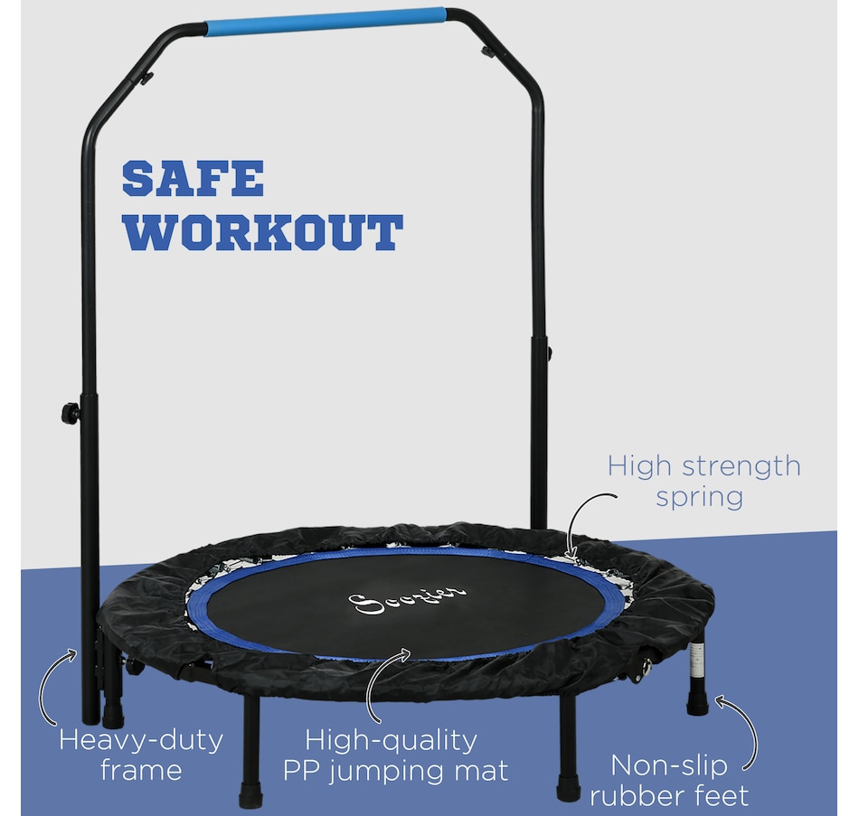 Image 997761_ALTMORE5.jpg, Product 997-761 / Price $94.99, Soozier 40" Rebounder Trampoline for Adult with Adjustable Handle, Blue from Soozier on TSC.ca's Health & Fitness department
