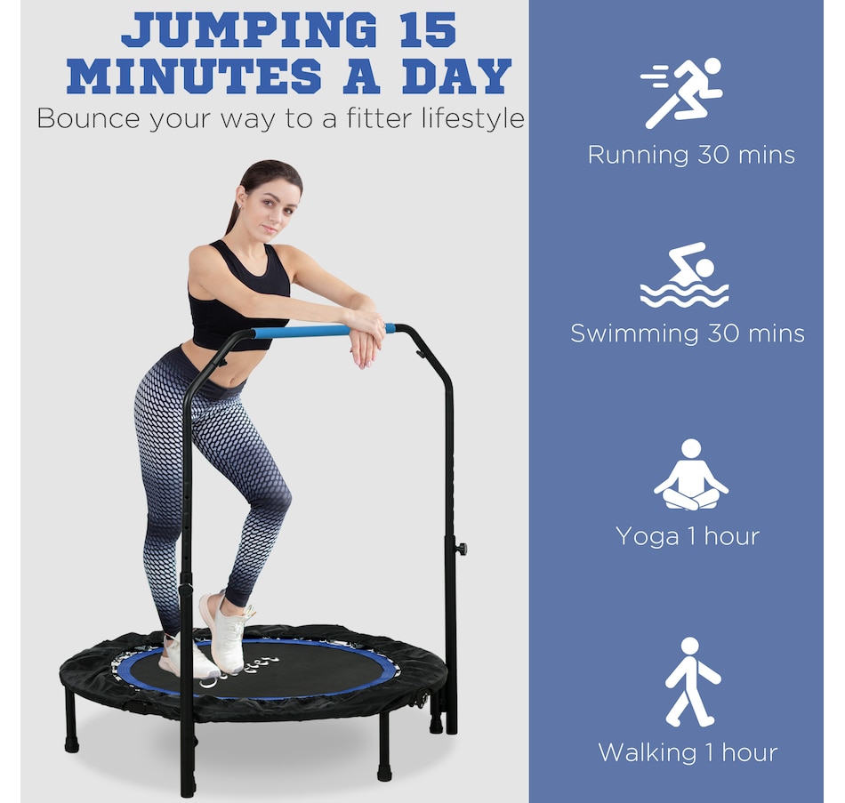 Image 997761_ALTMORE6.jpg, Product 997-761 / Price $94.99, Soozier 40" Rebounder Trampoline for Adult with Adjustable Handle, Blue from Soozier on TSC.ca's Health & Fitness department