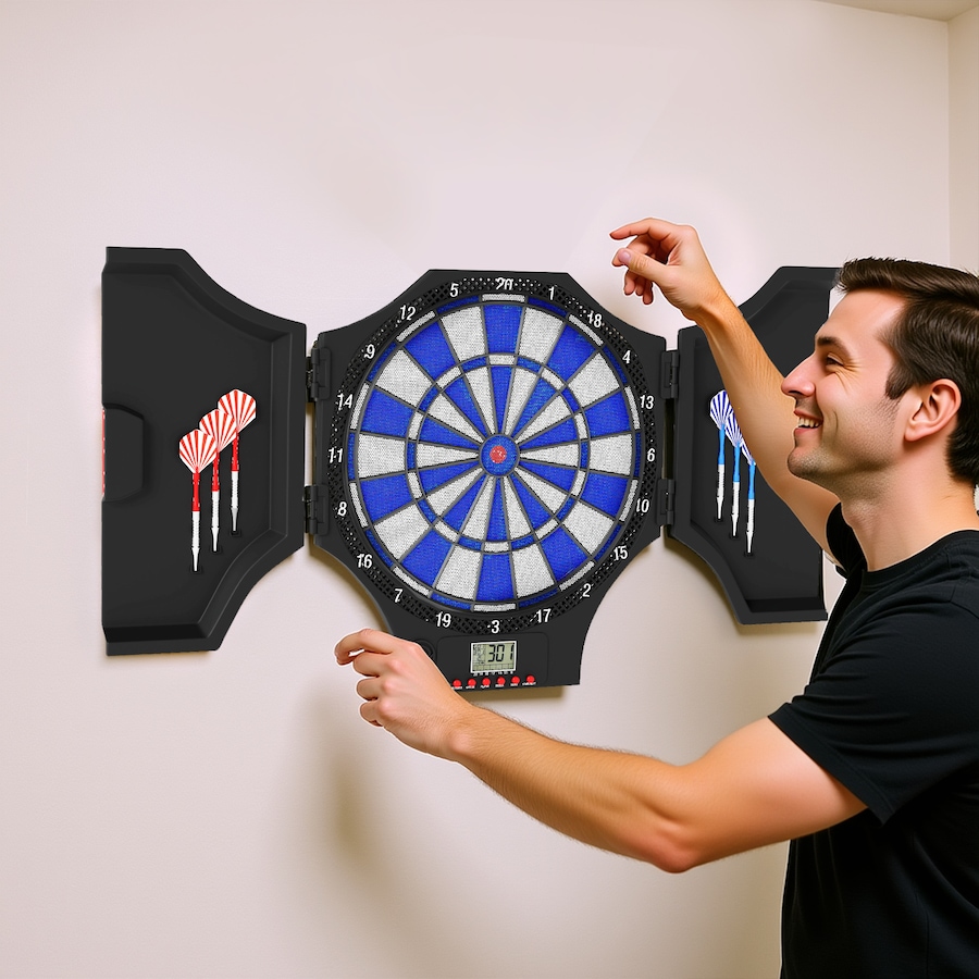Image 997764_ALTMORE11.jpg, Product 997-764 / Price $45.99, Soozier Electronic Dartboard with 31 Games, Soft Tip Dart Board Cabinet Set from Soozier on TSC.ca's Home & Garden department