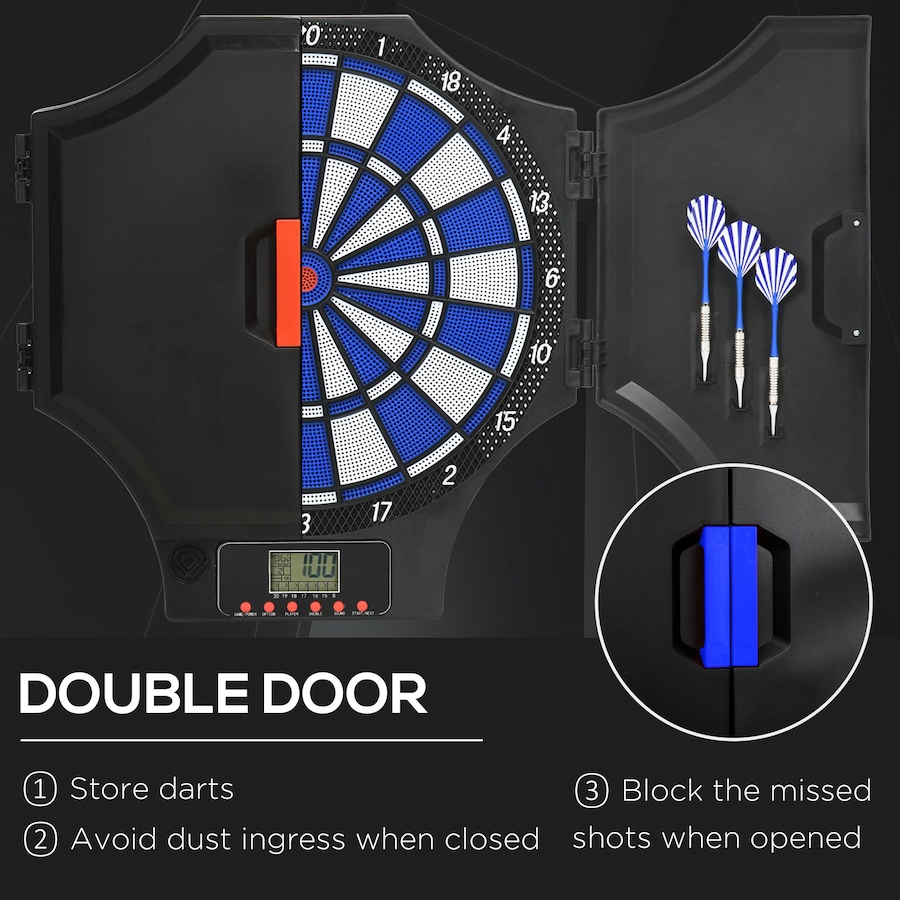 Image 997764_ALTMORE5.jpg, Product 997-764 / Price $45.99, Soozier Electronic Dartboard with 31 Games, Soft Tip Dart Board Cabinet Set from Soozier on TSC.ca's Home & Garden department