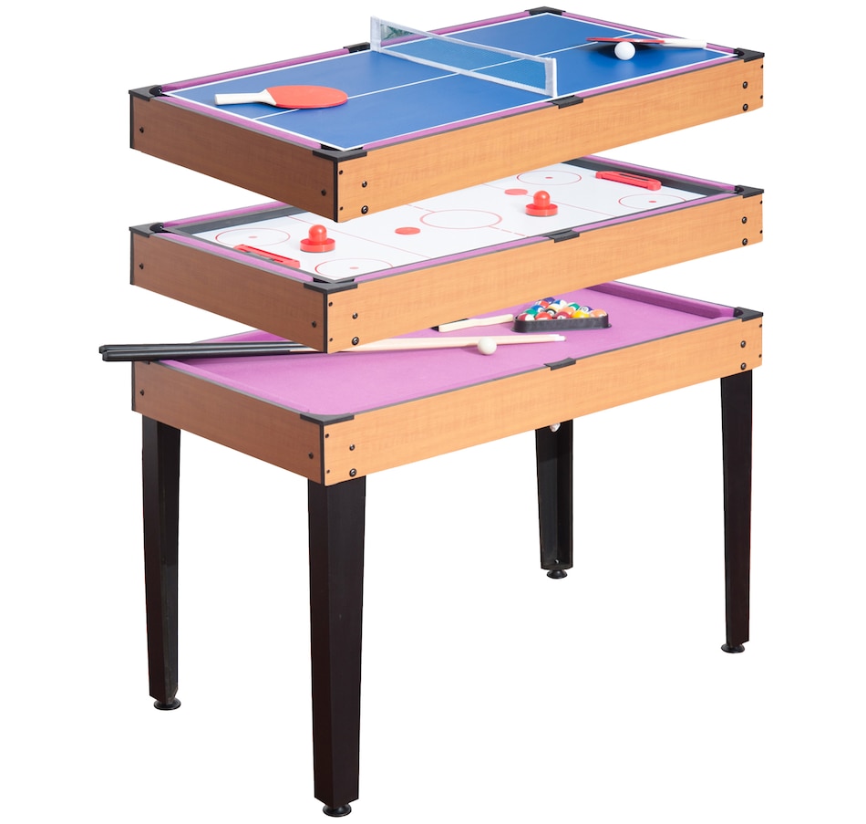 Image 997768.jpg, Product 997-768 / Price $114.99, HOMCOM 3 in 1 Multi-use Mini Games Table Tennis Billiard Pool Air Hockey Set with All Accessories from Soozier on TSC.ca's Toys & Hobbies department