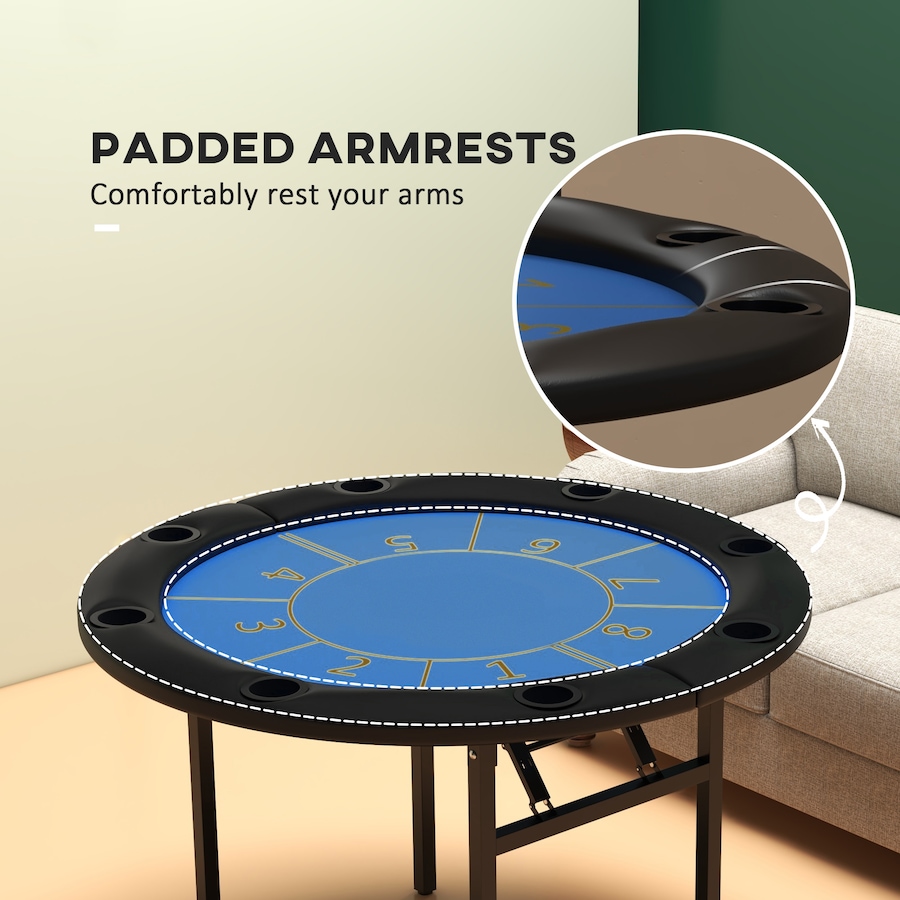 Image 997770_ALTMORE13.jpg, Product 997-770 / Price $161.99, Soozier 47" Foldable Poker Table 8 Player Blackjack Game Table, Black from Soozier on TSC.ca's Toys & Hobbies department