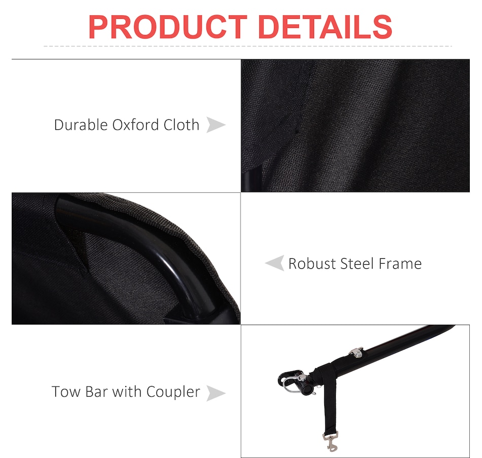Image 997775_ALTMORE3.jpg, Product 997-775 / Price $151.99, Aosom Bike Cargo Trailer Bicycle Luggage Carrier Cart with Cover Black Red from Aosom on TSC.ca's Home & Garden department