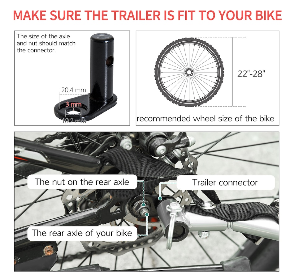Image 997775_ALTMORE6.jpg, Product 997-775 / Price $151.99, Aosom Bike Cargo Trailer Bicycle Luggage Carrier Cart with Cover Black Red from Aosom on TSC.ca's Home & Garden department