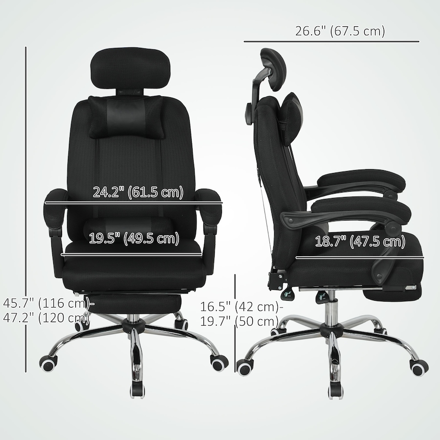 Image 998499_ALTMORE2.jpg, Product 998-499 / Price $164.99, Vinsetto Office Desk Chair, Swivel Computer Chair with Footrest, Black from Vinsetto on TSC.ca's Home & Garden department