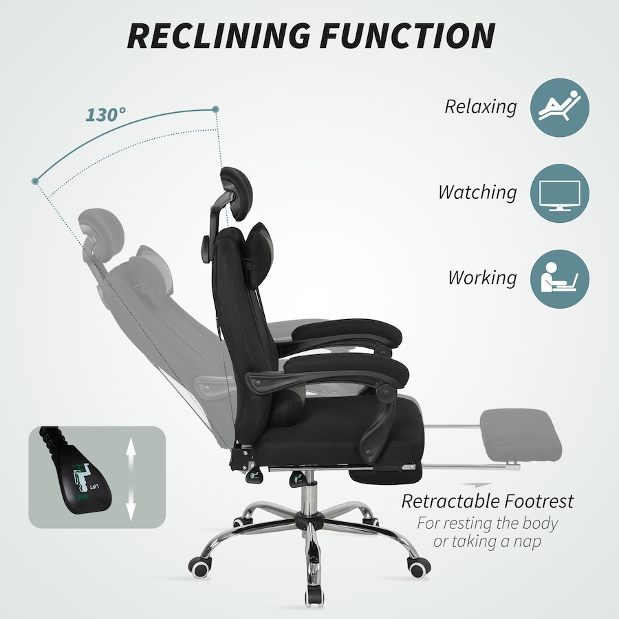 Image 998499_ALTMORE4.jpg, Product 998-499 / Price $164.99, Vinsetto Office Desk Chair, Swivel Computer Chair with Footrest, Black from Vinsetto on TSC.ca's Home & Garden department