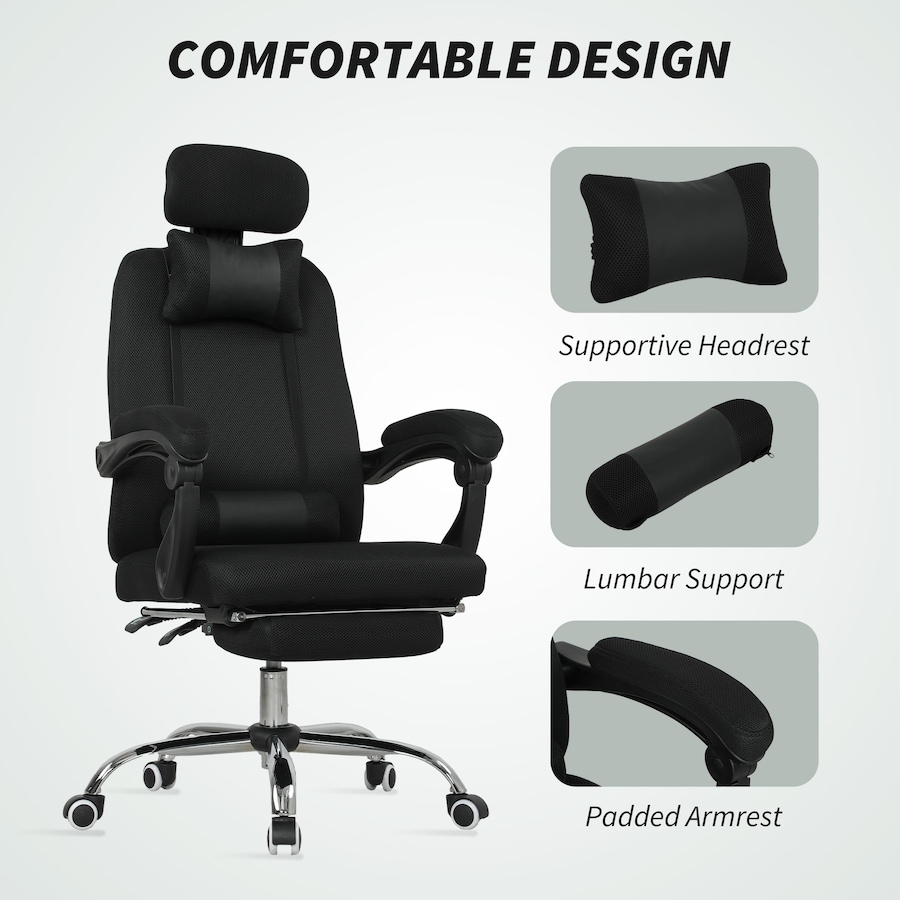 Image 998499_ALTMORE6.jpg, Product 998-499 / Price $164.99, Vinsetto Office Desk Chair, Swivel Computer Chair with Footrest, Black from Vinsetto on TSC.ca's Home & Garden department