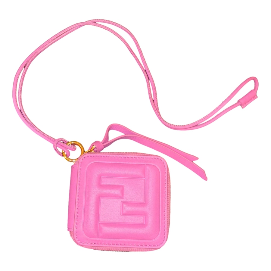 Image 998517.jpg, Product 998-517 / Price $1,105.00, Fendi FF Cube Embossed Small Zip Wallet Pink Leather with Strap from Fendi on TSC.ca's Fashion department