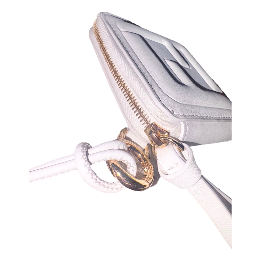 Image 998519_ALTMORE13.jpg, Product 998-519 / Price $1,105.00, Fendi FF Cube Embossed Small Zip Wallet Bianco White Leather with Strap from Fendi on TSC.ca's Fashion department