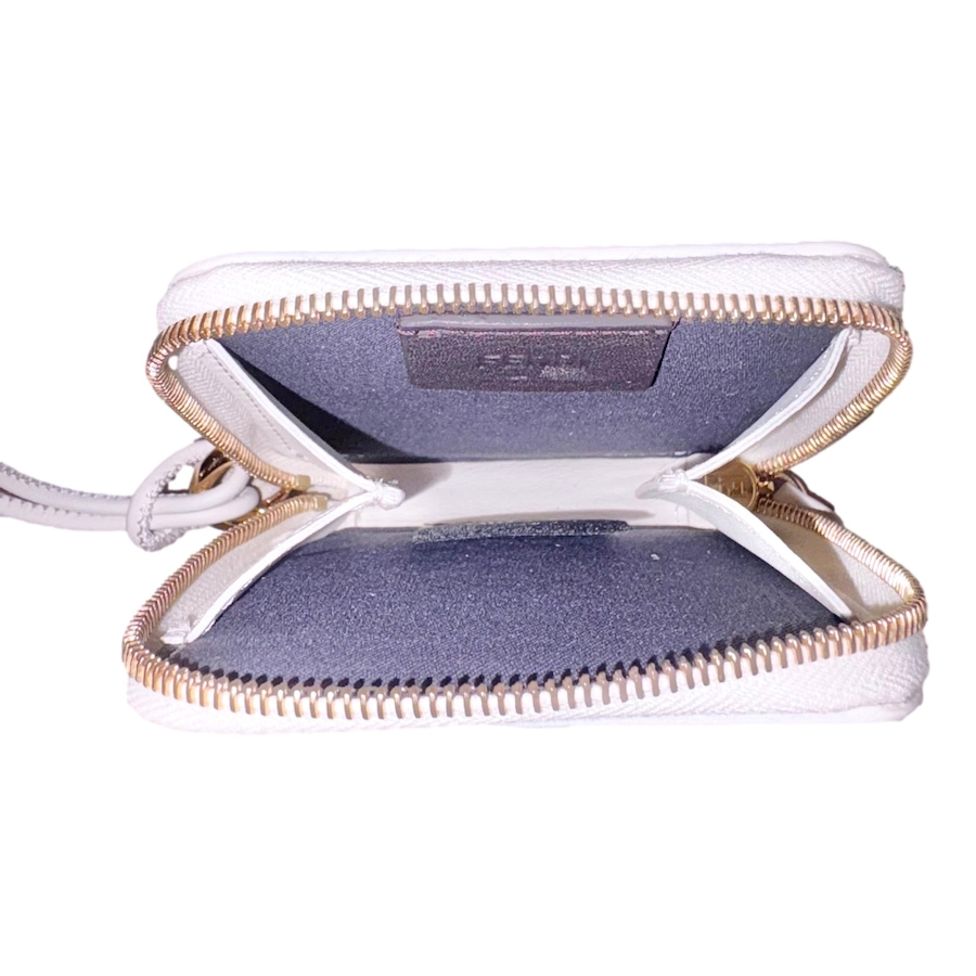 Image 998519_ALTMORE14.jpg, Product 998-519 / Price $1,105.00, Fendi FF Cube Embossed Small Zip Wallet Bianco White Leather with Strap from Fendi on TSC.ca's Fashion department