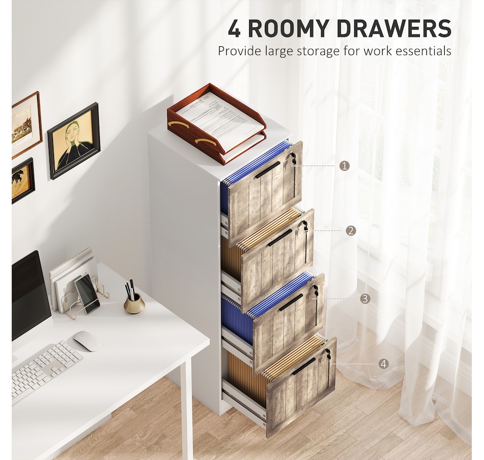 Image 998521_ALTMORE22.jpg, Product 998-521 / Price $129.99 - $149.99, HOMCOM 4 Drawer File Cabinet with Lock Filing Cabinet for A4 Letter from HOMCOM on TSC.ca's Home & Garden department