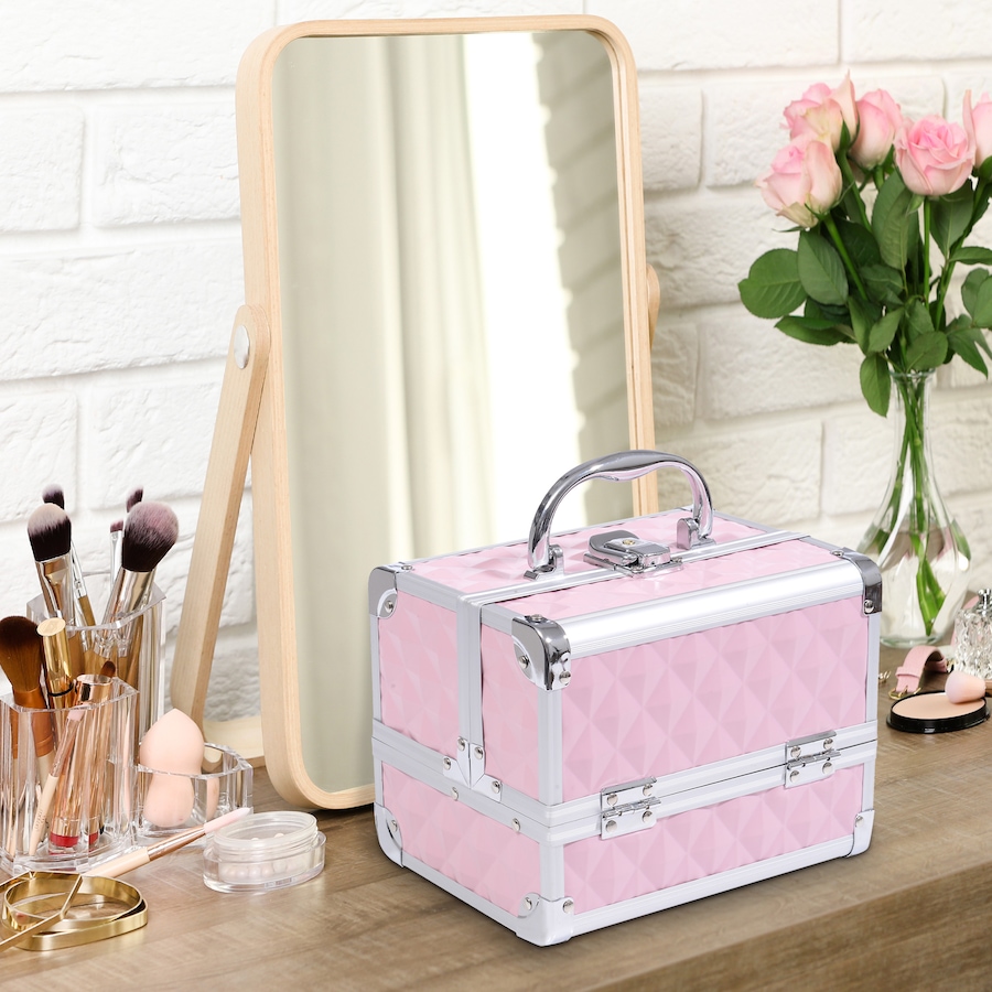 Image 998524_ALTMORE1.jpg, Product 998-524 / Price $39.76 - $42.99, Pro Aluminum Makeup Train Case Jewelry Storage Organizer Box W/ Mirror from HOMCOM on TSC.ca's Beauty department
