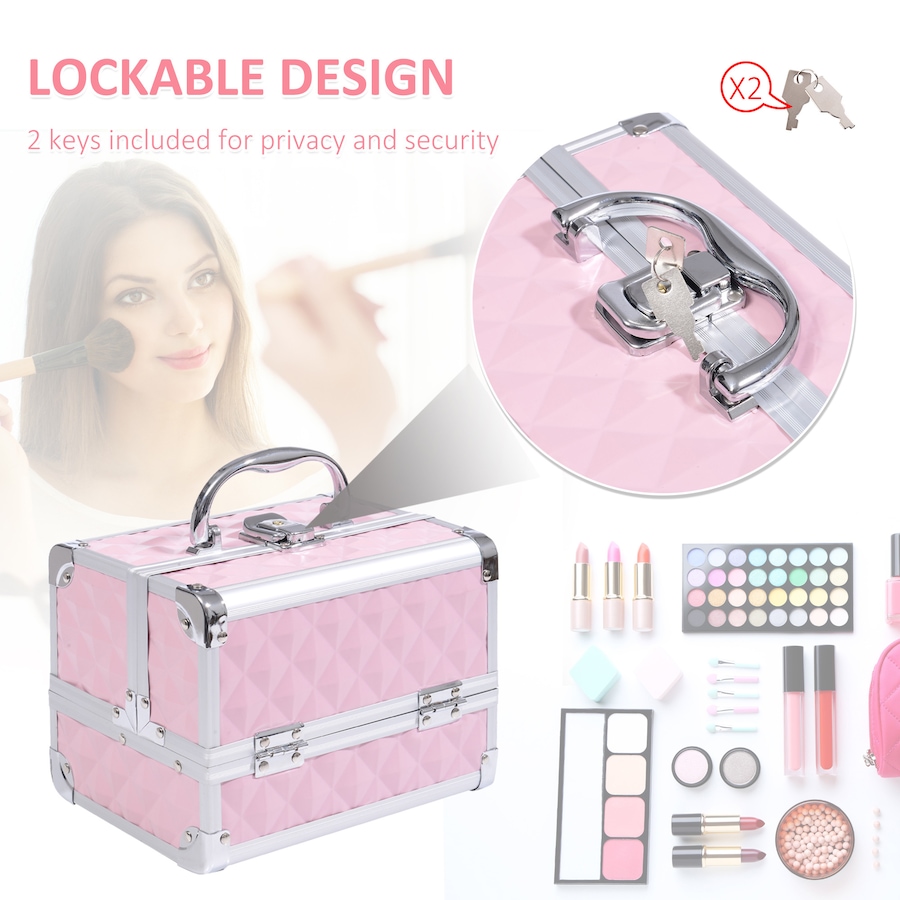 Image 998524_ALTMORE3.jpg, Product 998-524 / Price $39.76 - $42.99, Pro Aluminum Makeup Train Case Jewelry Storage Organizer Box W/ Mirror from HOMCOM on TSC.ca's Beauty department