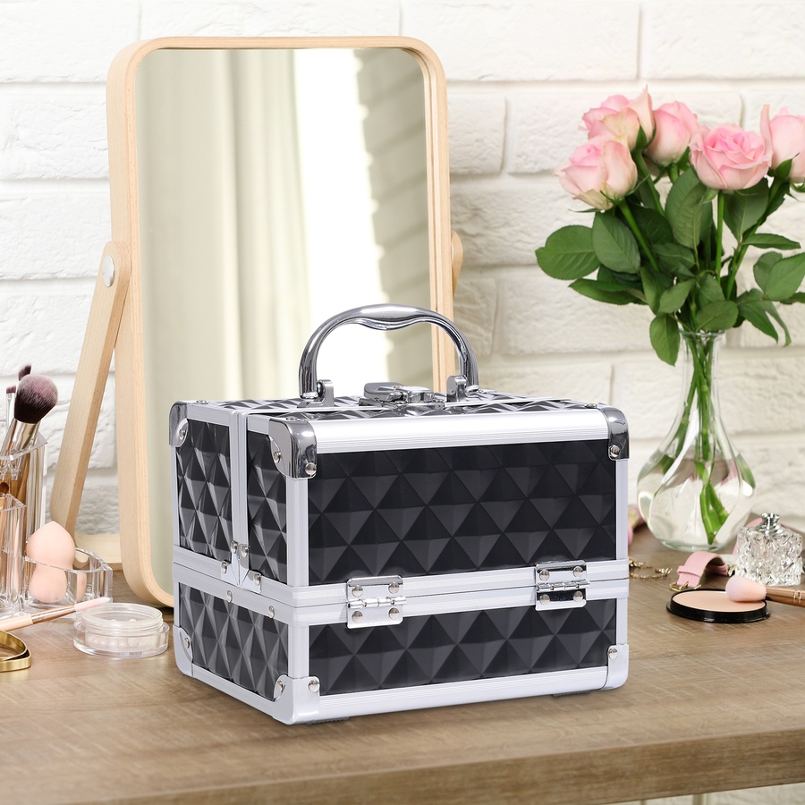 Image 998524_ALTMORE9.jpg, Product 998-524 / Price $39.76 - $42.99, Pro Aluminum Makeup Train Case Jewelry Storage Organizer Box W/ Mirror from HOMCOM on TSC.ca's Beauty department