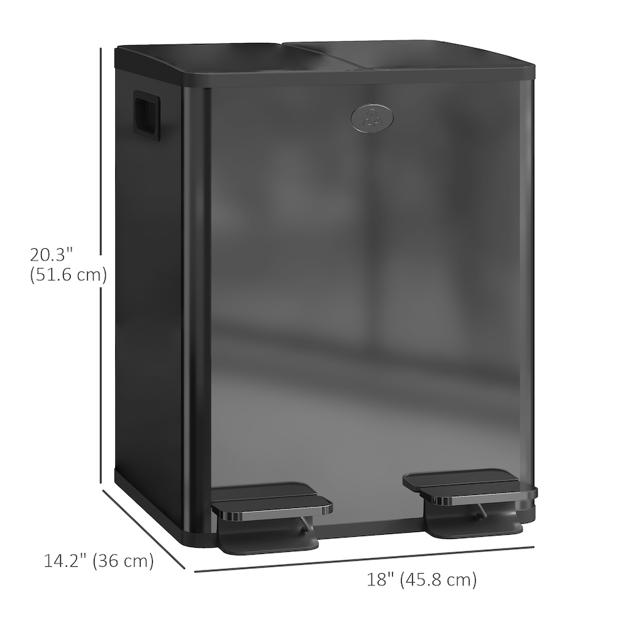 Image 998525_ALTMORE10.jpg, Product 998-525 / Price $133.89 - $159.99, HOMCOM Dual Trash Can, Garbage Can with Soft Close Lid from HOMCOM on TSC.ca's Kitchen department