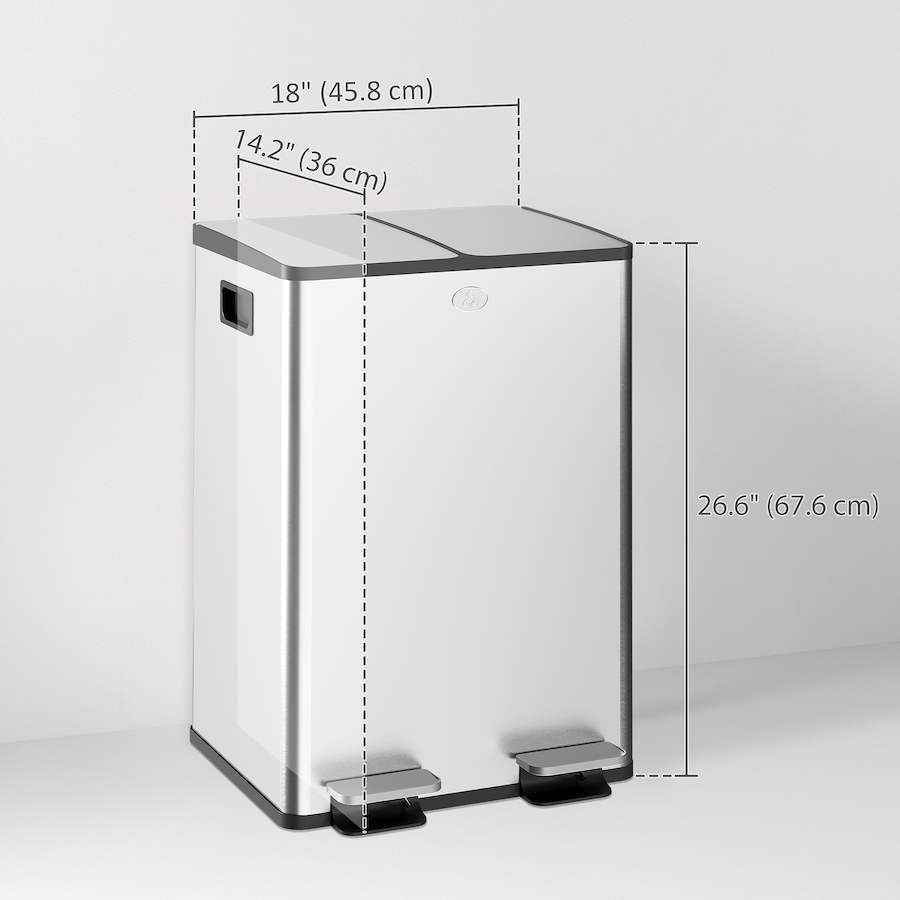 Image 998525_ALTMORE18.jpg, Product 998-525 / Price $133.89 - $159.99, HOMCOM Dual Trash Can, Garbage Can with Soft Close Lid from HOMCOM on TSC.ca's Kitchen department