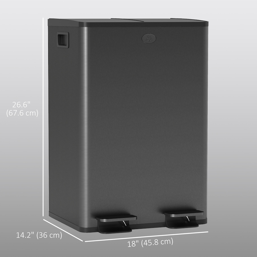 Image 998525_ALTMORE33.jpg, Product 998-525 / Price $133.89 - $159.99, HOMCOM Dual Trash Can, Garbage Can with Soft Close Lid from HOMCOM on TSC.ca's Kitchen department
