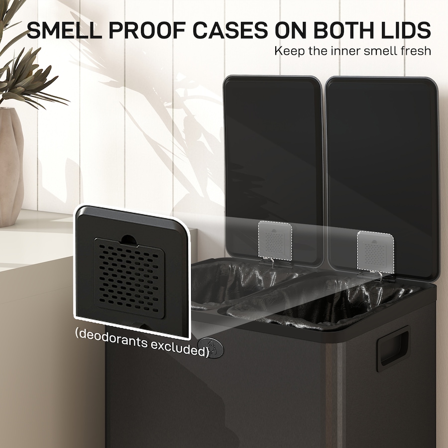 Image 998525_ALTMORE35.jpg, Product 998-525 / Price $133.89 - $159.99, HOMCOM Dual Trash Can, Garbage Can with Soft Close Lid from HOMCOM on TSC.ca's Kitchen department