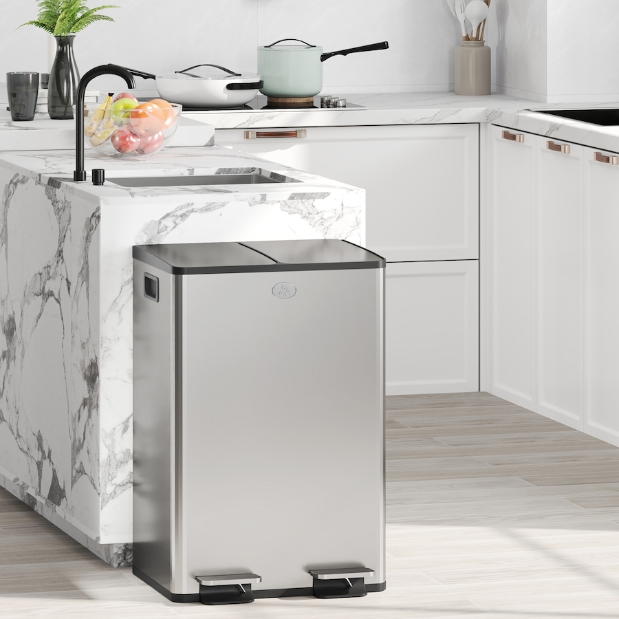 Image 998525_ALTMORE39.jpg, Product 998-525 / Price $133.89 - $159.99, HOMCOM Dual Trash Can, Garbage Can with Soft Close Lid from HOMCOM on TSC.ca's Kitchen department