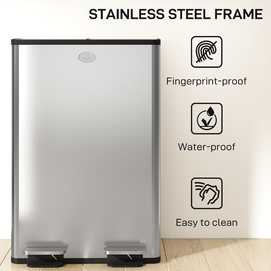 Image 998525_ALTMORE50.jpg, Product 998-525 / Price $133.89 - $159.99, HOMCOM Dual Trash Can, Garbage Can with Soft Close Lid from HOMCOM on TSC.ca's Kitchen department