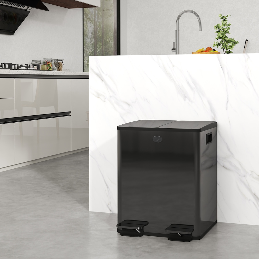 Image 998525_ALTMORE9.jpg, Product 998-525 / Price $133.89 - $159.99, HOMCOM Dual Trash Can, Garbage Can with Soft Close Lid from HOMCOM on TSC.ca's Kitchen department