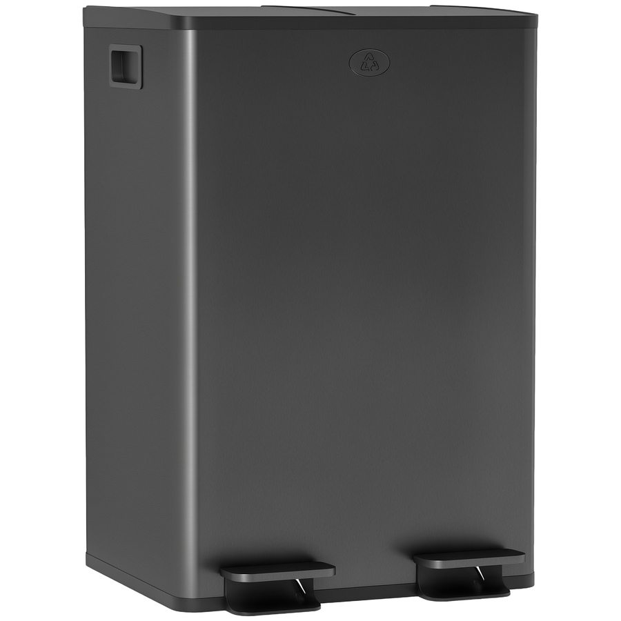 Image 998525_ST01.jpg, Product 998-525 / Price $133.89 - $159.99, HOMCOM Dual Trash Can, Garbage Can with Soft Close Lid from HOMCOM on TSC.ca's Kitchen department