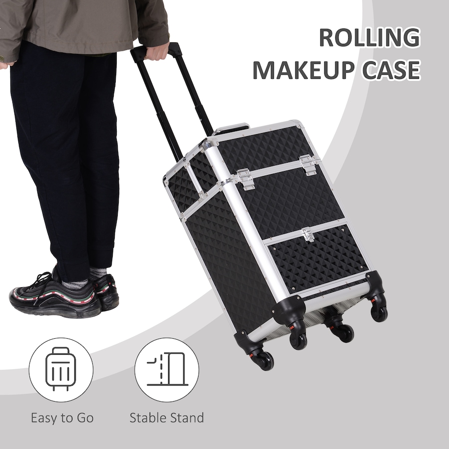 Image 998526_ALTMORE12.jpg, Product 998-526 / Price $119.99, HOMCOM Upright Studded Make up Case Travel Trolley from HOMCOM on TSC.ca's Beauty department