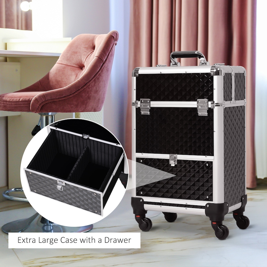 Image 998526_ALTMORE13.jpg, Product 998-526 / Price $119.99, HOMCOM Upright Studded Make up Case Travel Trolley from HOMCOM on TSC.ca's Beauty department
