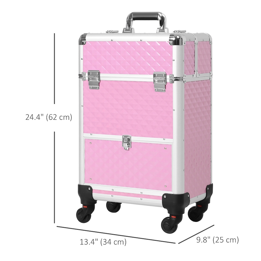 Image 998526_ALTMORE19.jpg, Product 998-526 / Price $119.99, HOMCOM Upright Studded Make up Case Travel Trolley from HOMCOM on TSC.ca's Beauty department