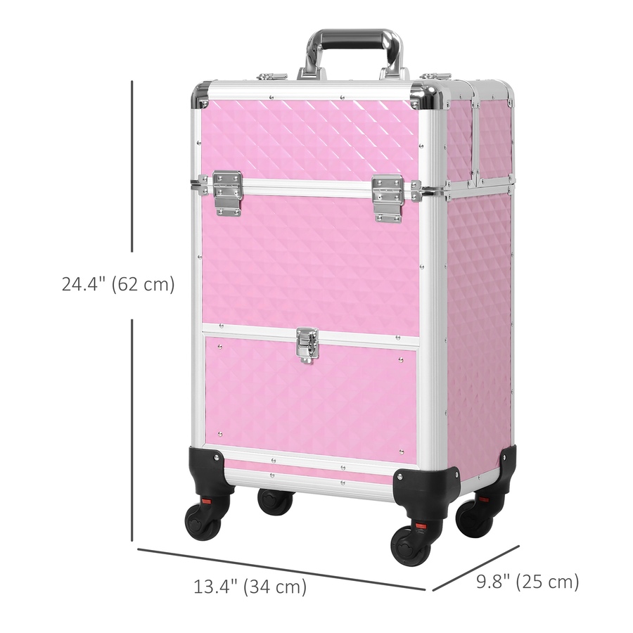 Image 998526_ALTMORE2.jpg, Product 998-526 / Price $119.99, HOMCOM Upright Studded Make up Case Travel Trolley from HOMCOM on TSC.ca's Beauty department