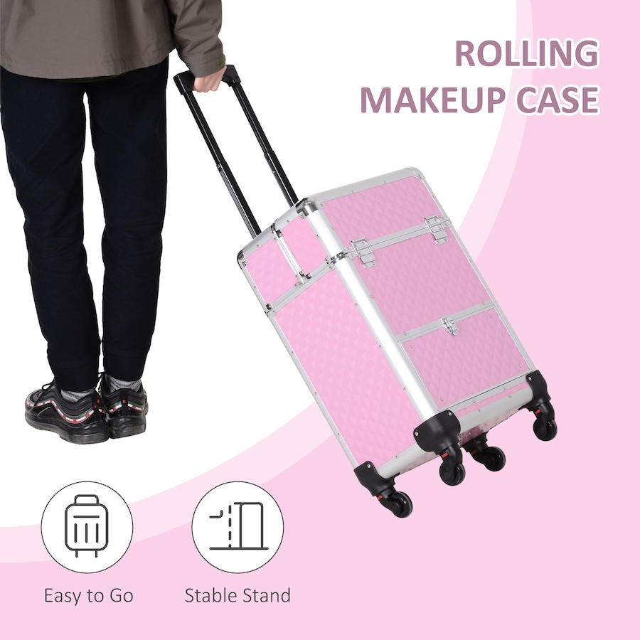 Image 998526_ALTMORE21.jpg, Product 998-526 / Price $119.99, HOMCOM Upright Studded Make up Case Travel Trolley from HOMCOM on TSC.ca's Beauty department