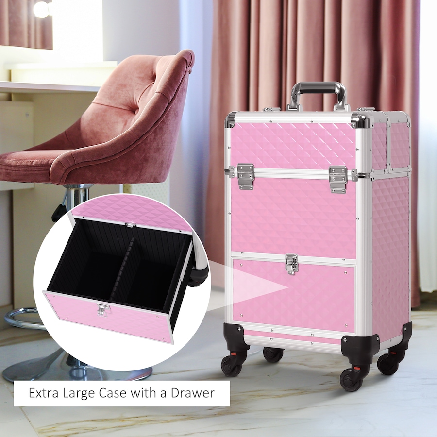 Image 998526_ALTMORE22.jpg, Product 998-526 / Price $119.99, HOMCOM Upright Studded Make up Case Travel Trolley from HOMCOM on TSC.ca's Beauty department