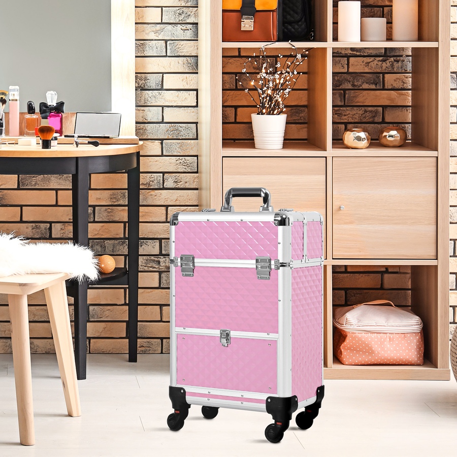 Image 998526_ALTMORE6.jpg, Product 998-526 / Price $119.99, HOMCOM Upright Studded Make up Case Travel Trolley from HOMCOM on TSC.ca's Beauty department