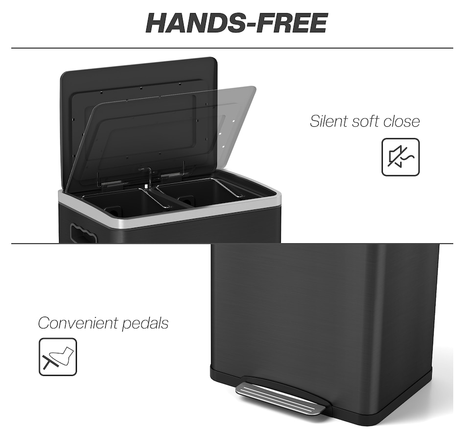 Image 998527_ALTMORE12.jpg, Product 998-527 / Price $119.99 - $129.99, HOMCOM 2 x 20 Liter Garbage Can, Trash Can with Removable Buckets from HOMCOM on TSC.ca's Kitchen department