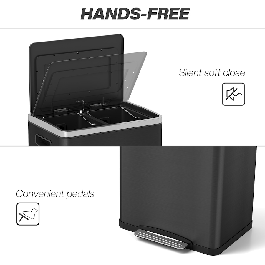 Image 998527_ALTMORE12.jpg, Product 998-527 / Price $104.99 - $114.99, HOMCOM 2 x 5.3 Gallon (2 x 20 L) Garbage Can, Trash Can with Removable Buckets from HOMCOM on TSC.ca's Kitchen department