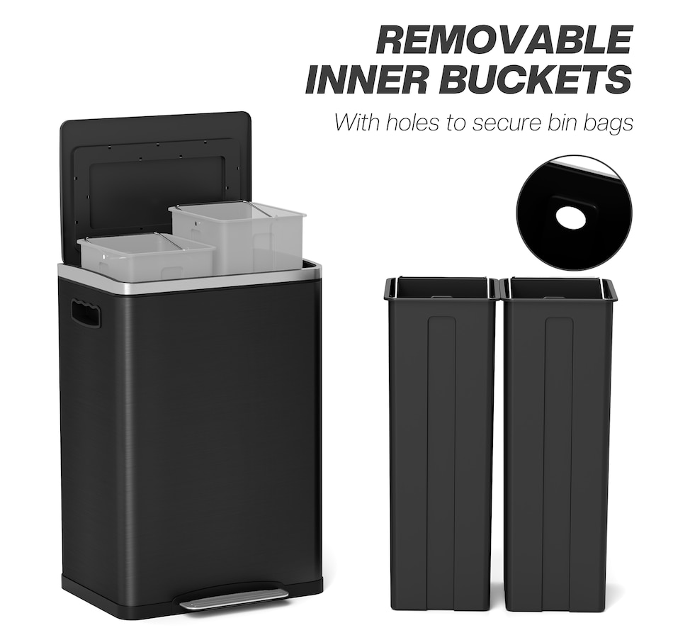 Image 998527_ALTMORE13.jpg, Product 998-527 / Price $119.99 - $129.99, HOMCOM 2 x 20 Liter Garbage Can, Trash Can with Removable Buckets from HOMCOM on TSC.ca's Kitchen department