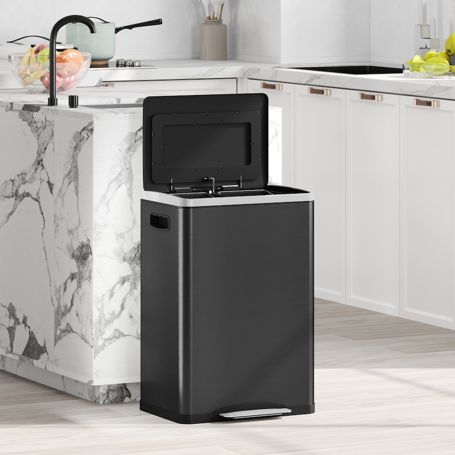 Image 998527_ALTMORE15.jpg, Product 998-527 / Price $104.99 - $114.99, HOMCOM 2 x 5.3 Gallon (2 x 20 L) Garbage Can, Trash Can with Removable Buckets from HOMCOM on TSC.ca's Kitchen department