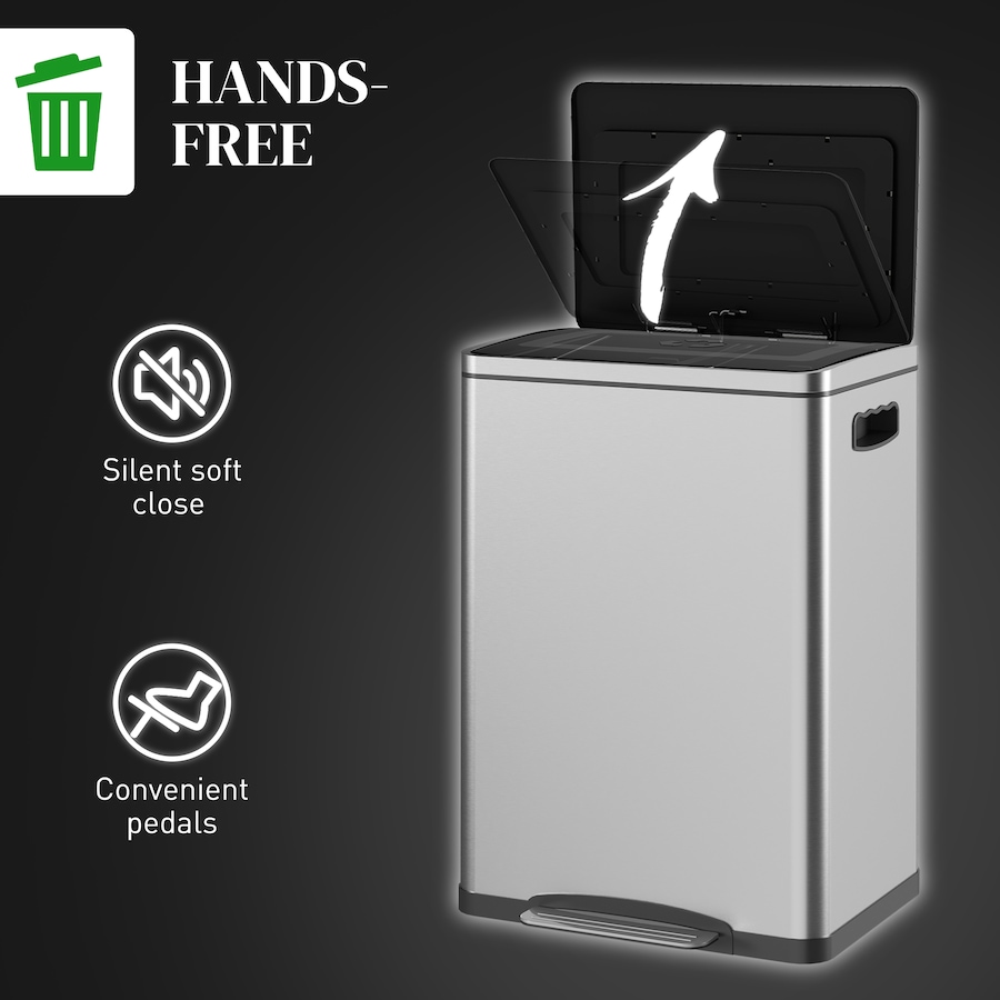 Image 998527_ALTMORE4.jpg, Product 998-527 / Price $104.99 - $114.99, HOMCOM 2 x 5.3 Gallon (2 x 20 L) Garbage Can, Trash Can with Removable Buckets from HOMCOM on TSC.ca's Kitchen department