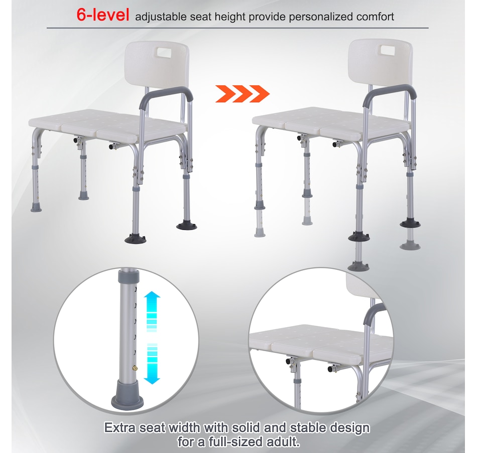 Image 998528_ALTMORE11.jpg, Product 998-528 / Price $96.99 - $98.99, HOMCOM 6-Level Adjustable Bath and Shower Bench, Armrest & Backrest from HOMCOM on TSC.ca's department