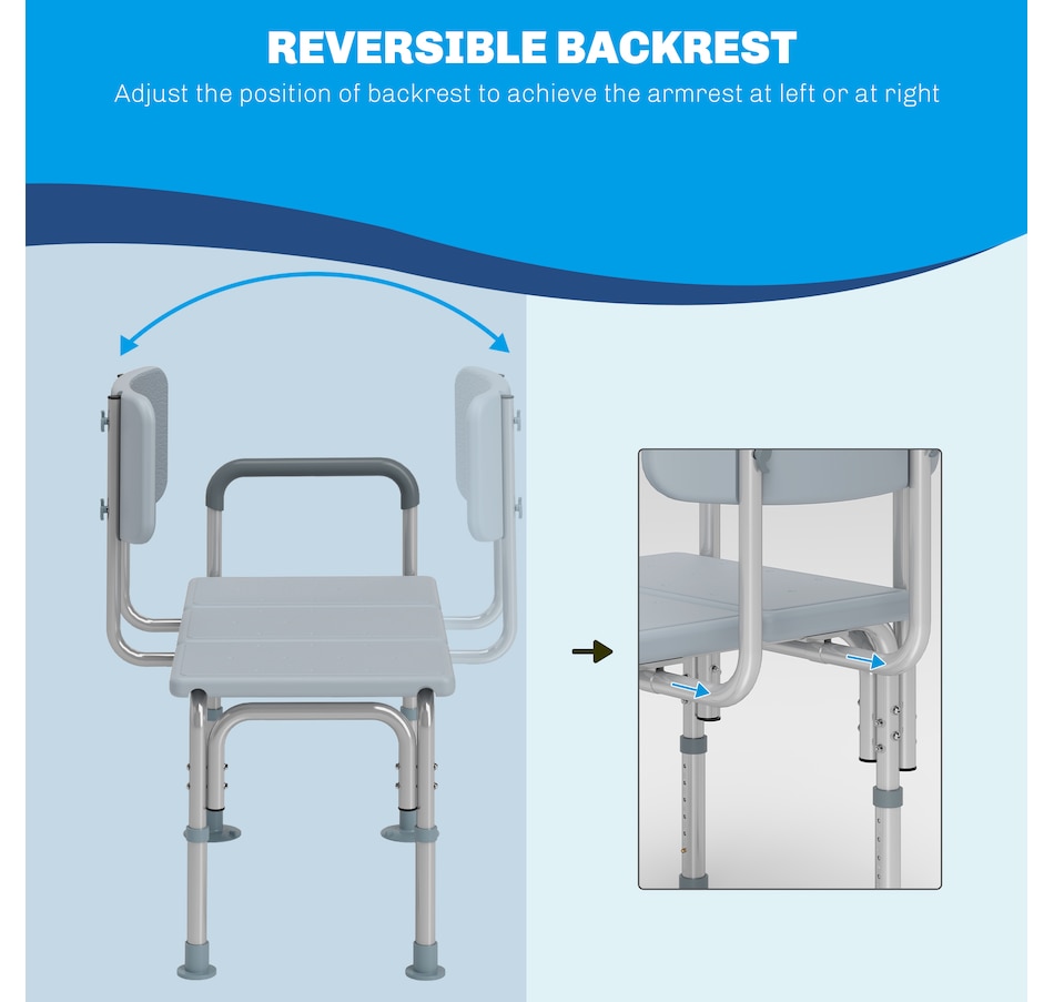 Image 998528_ALTMORE5.jpg, Product 998-528 / Price $96.99 - $98.99, HOMCOM 6-Level Adjustable Bath and Shower Bench, Armrest & Backrest from HOMCOM on TSC.ca's department