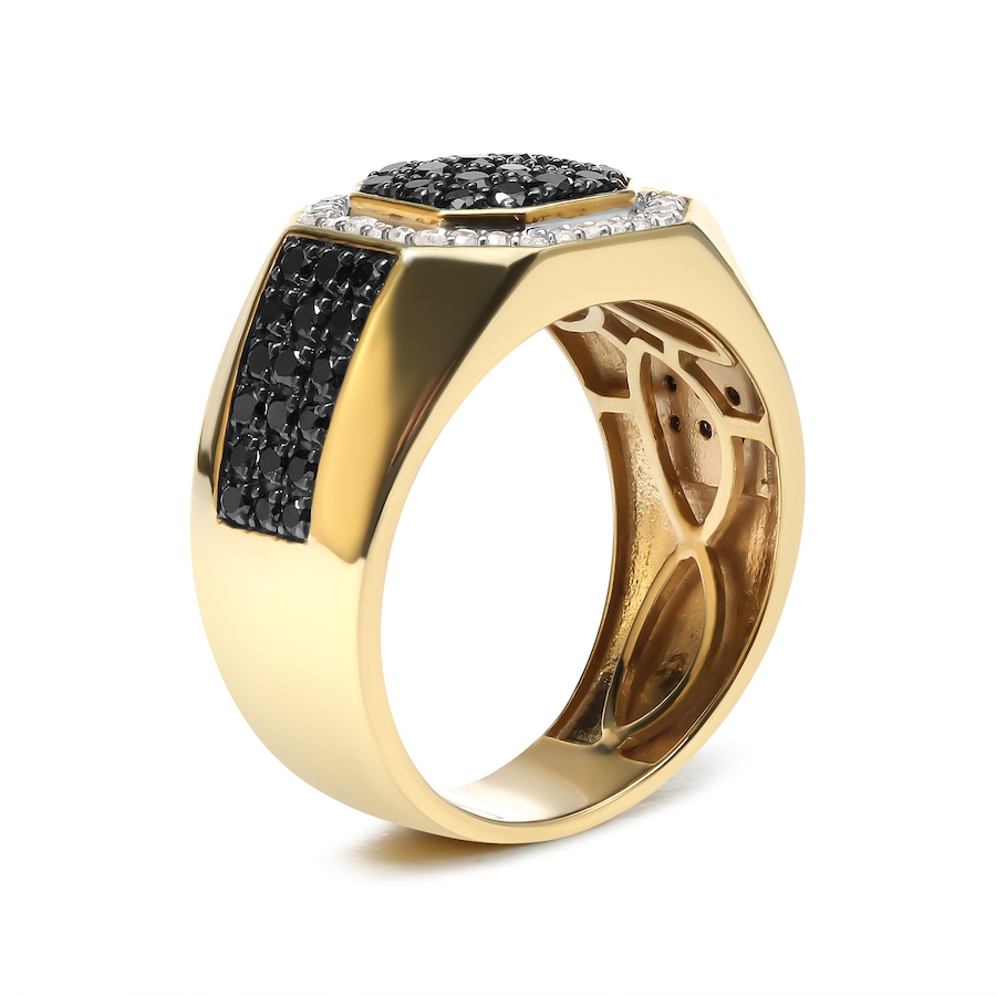 Image 998546_ALTMORE2.jpg, Product 998-546 / Price $4,774.00, Men's 10K Yellow Gold 1 1/4 Ctw White and Black Diamond Octagonal Halo Band Ring from Haus of Brilliance on TSC.ca's Jewellery department