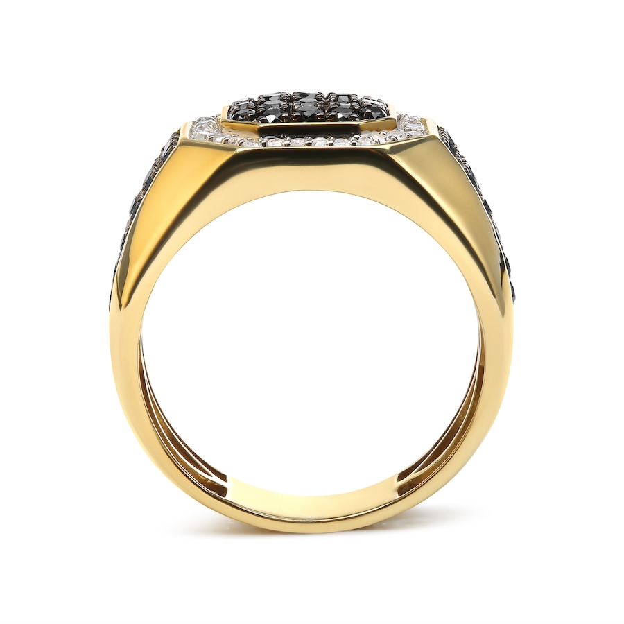 Image 998546_ALTMORE3.jpg, Product 998-546 / Price $4,774.00, Men's 10K Yellow Gold 1 1/4 Ctw White and Black Diamond Octagonal Halo Band Ring from Haus of Brilliance on TSC.ca's Jewellery department